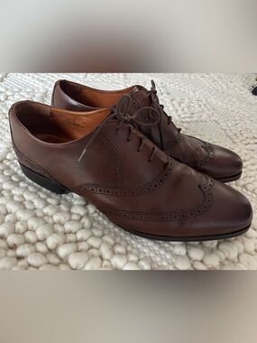 Wolf & Shepherd Senna Wingtip Brogue Leather Oxford Dress Shoe Brown Men 14